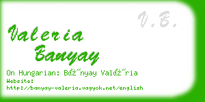 valeria banyay business card